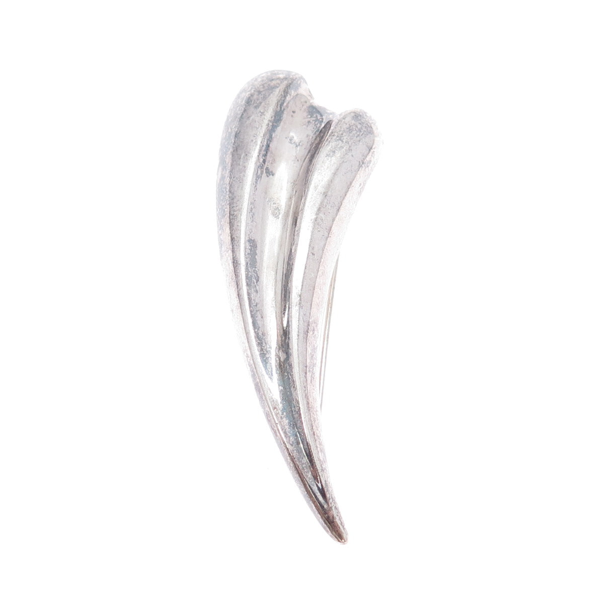 BAYANIHAN 925 Sterling Silver Vintage Modernist Claw Oxidized Pin Brooch