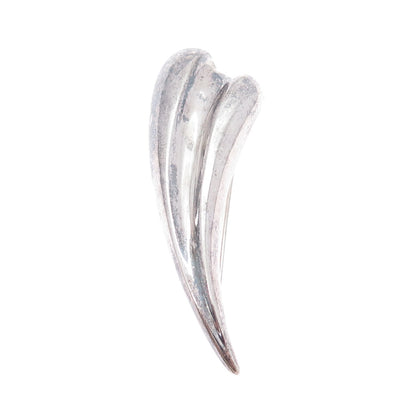 BAYANIHAN 925 Sterling Silver Vintage Modernist Claw Oxidized Pin Brooch