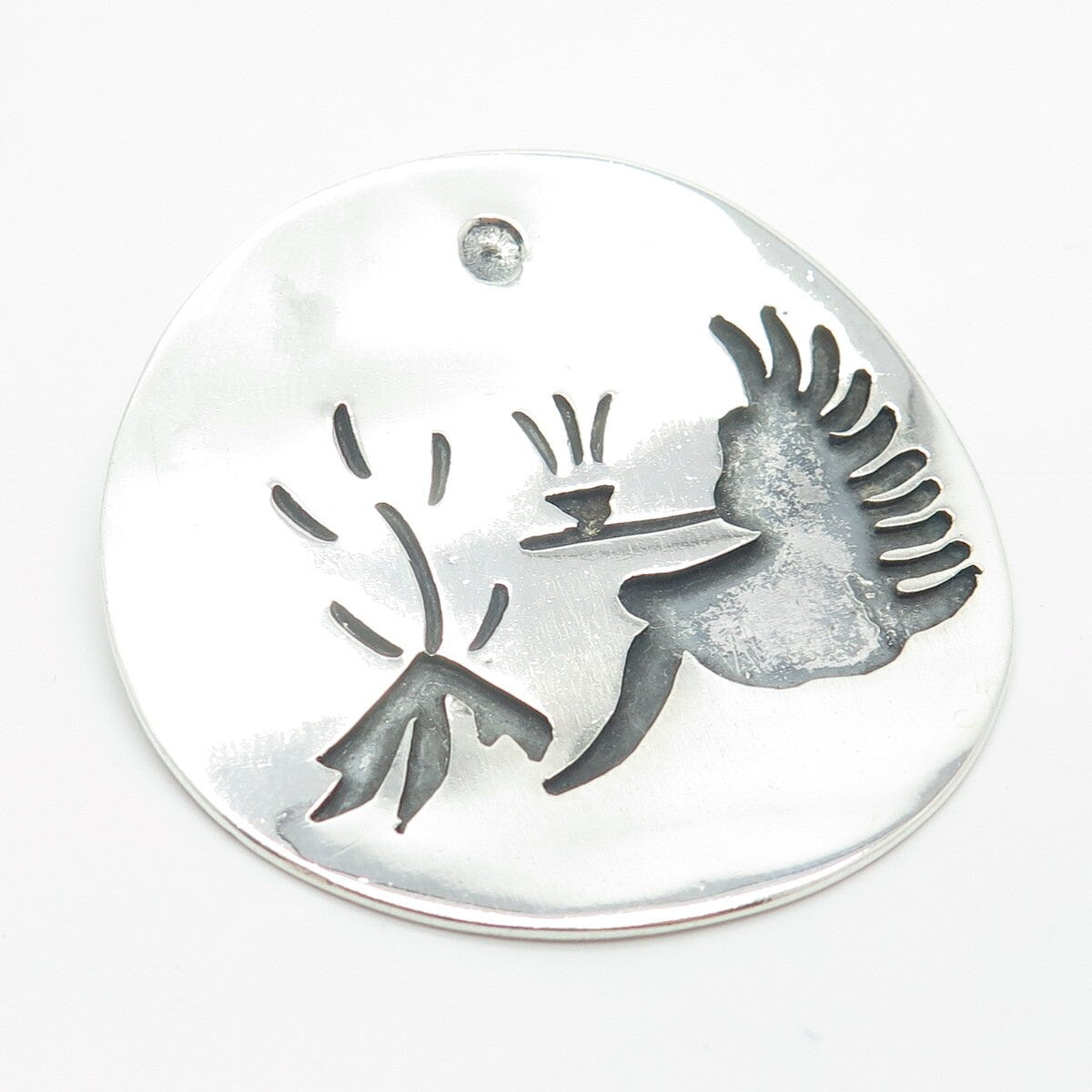 925 Sterling Silver Vintage Mexico Hedgehog Storyteller Pendant