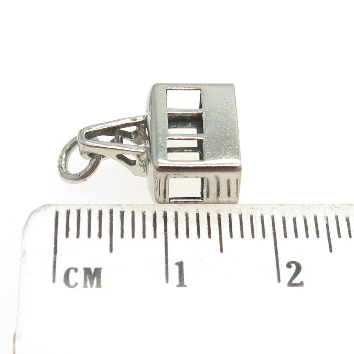 800 Silver Antique Art Deco Cable Car Minimalist Charm Pendant