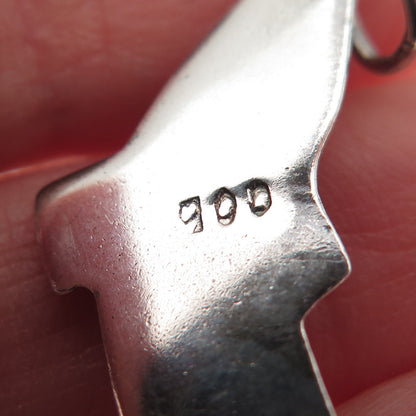 900 Silver Vintage Fish Oxidized Charm Pendant