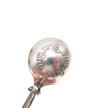 Fine Arts 925 Sterling Silver Antique Art Deco Salt & Spices Spoon Pin Brooch