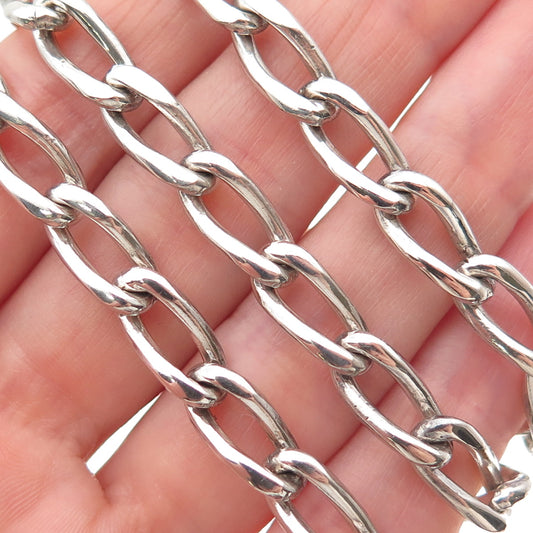 950 Silver Vintage Mexico Curb Chain Necklace 20"