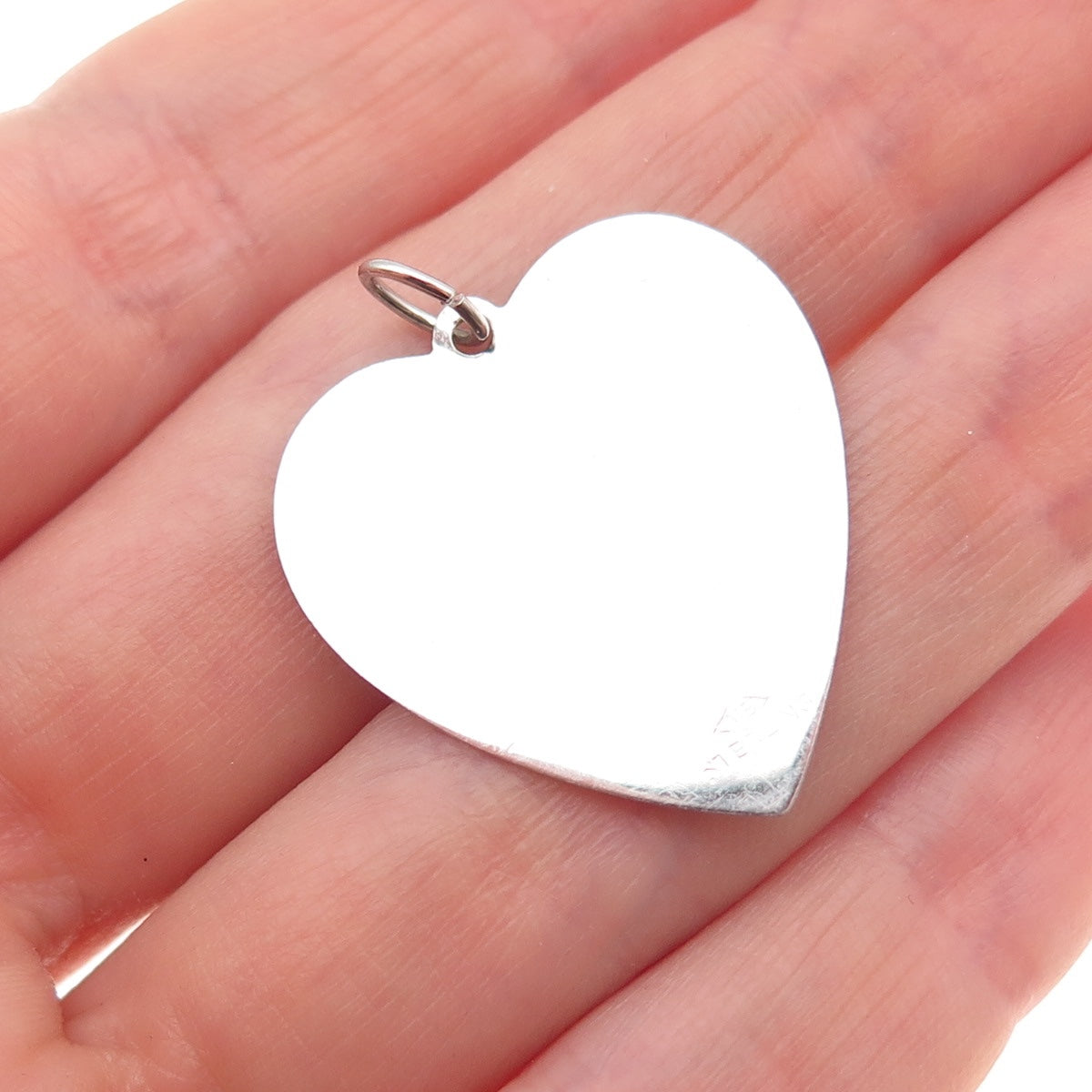 925 Sterling Silver Vintage Happy Anniversary Heart Charm Pendant