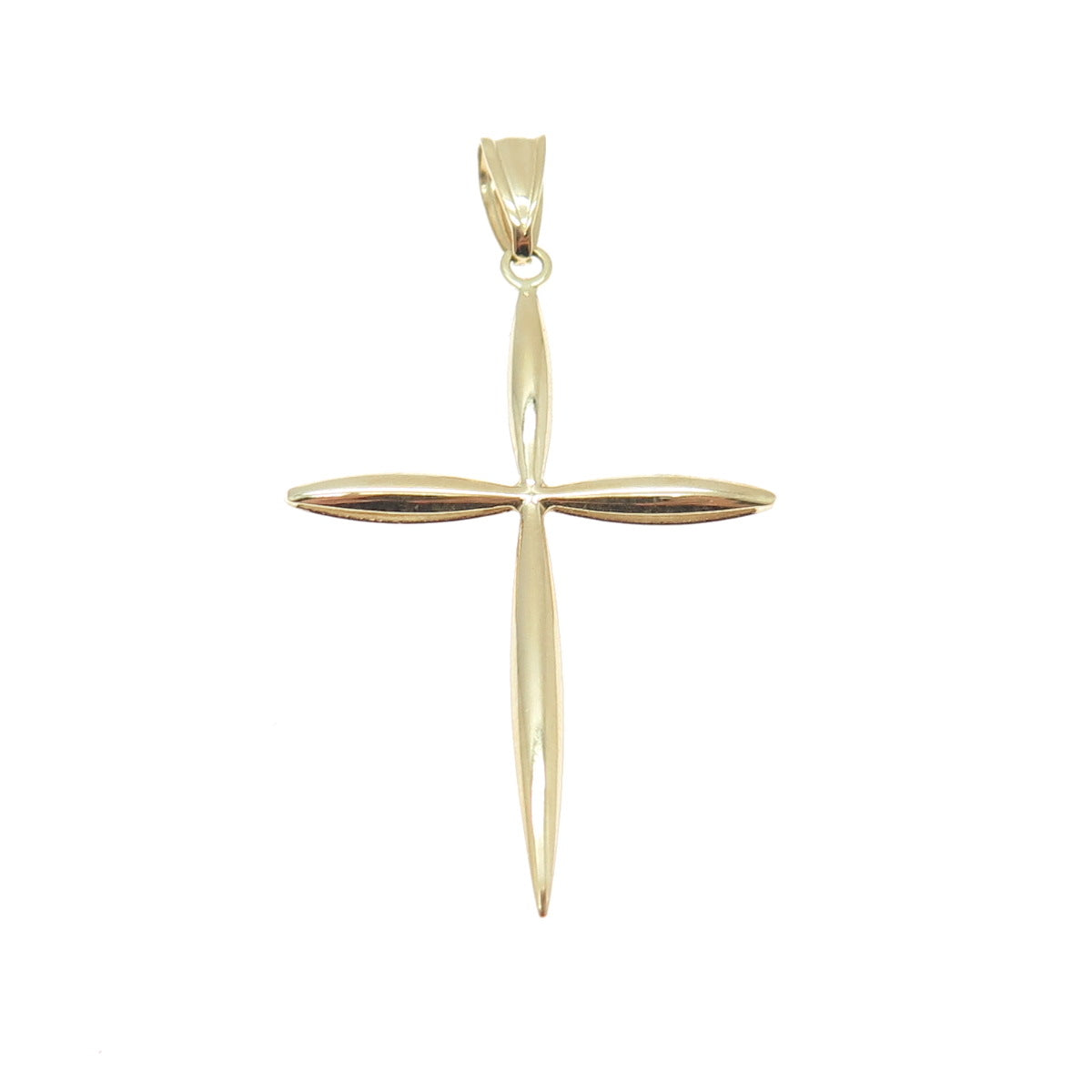 14K Yellow Gold Cross Religious Charm Pendant