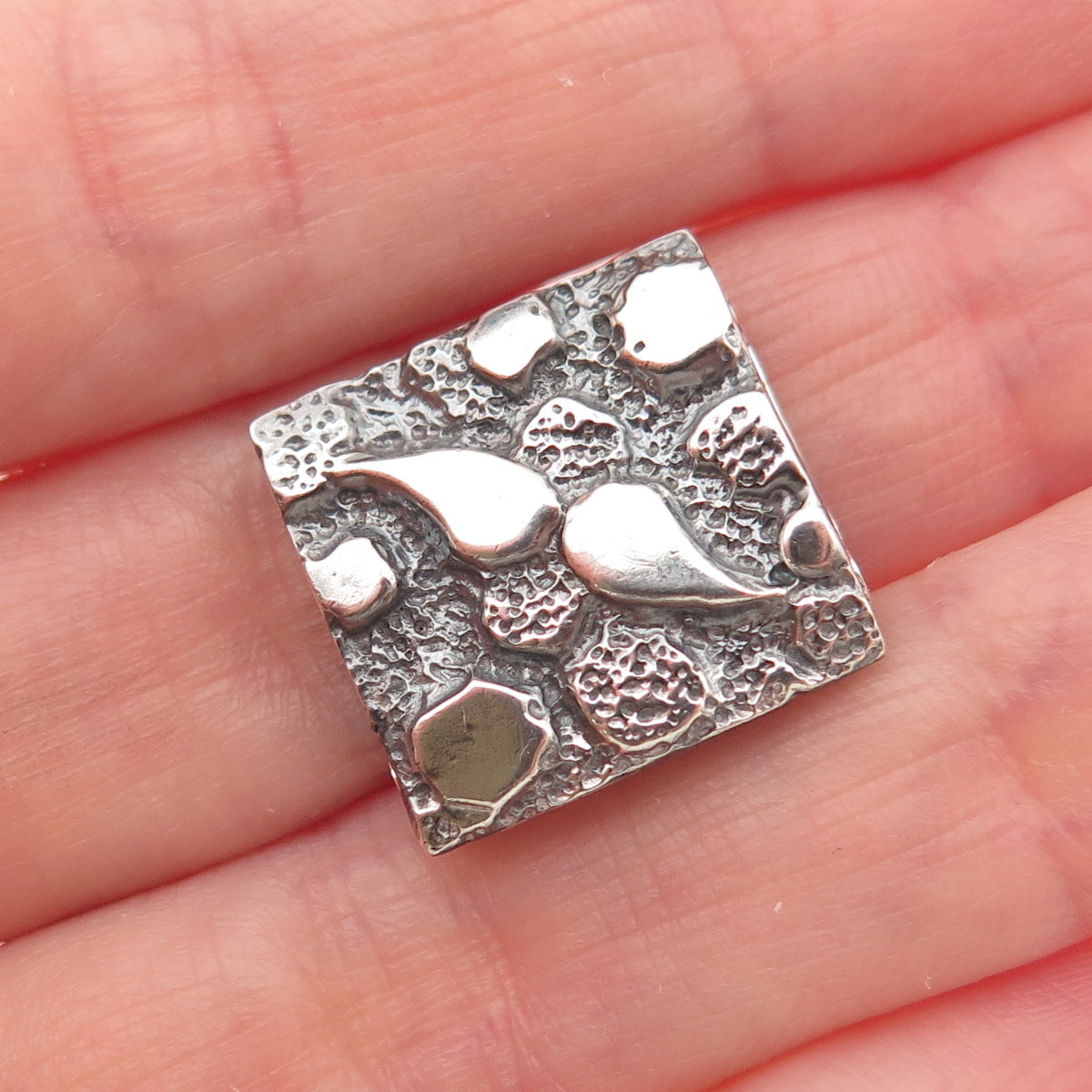 925 Sterling Silver Vintage Bracelet / Necklace Oxidized Nugget Lock Clasp