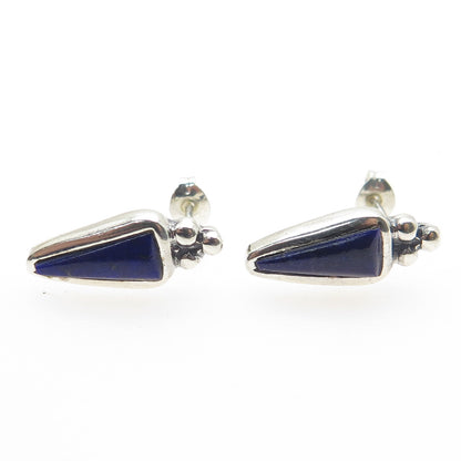 JM DESIGNS 925 Sterling Silver Vintage Real Lapis Lazuli Earrings