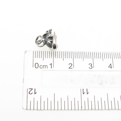 925 Sterling Silver Vintage Dinosaur Oxidized Mini 3D Charm Pendant