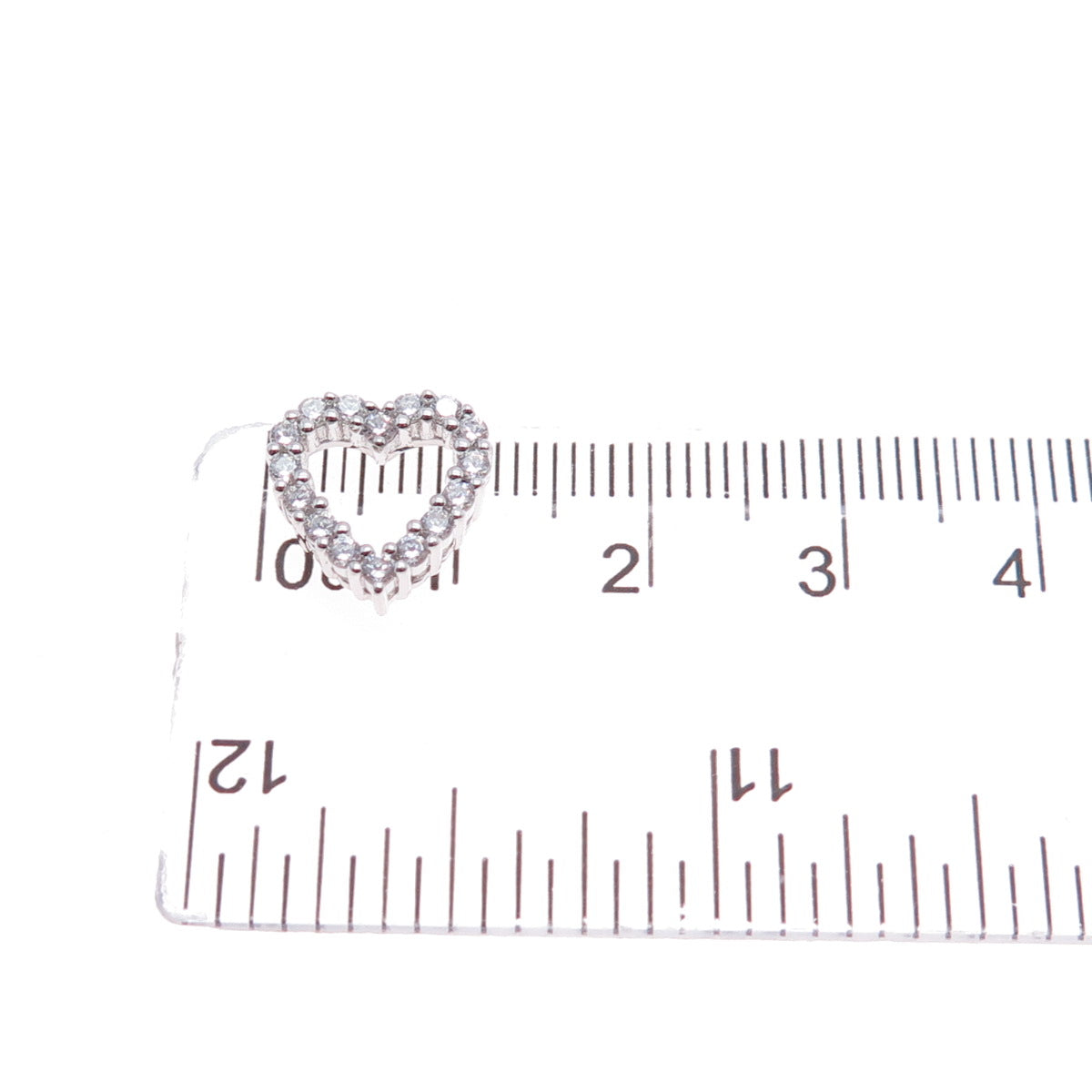 SAI 925 Sterling Silver Round-Cut C Z Heart Minimalist Slide Charm Pendant