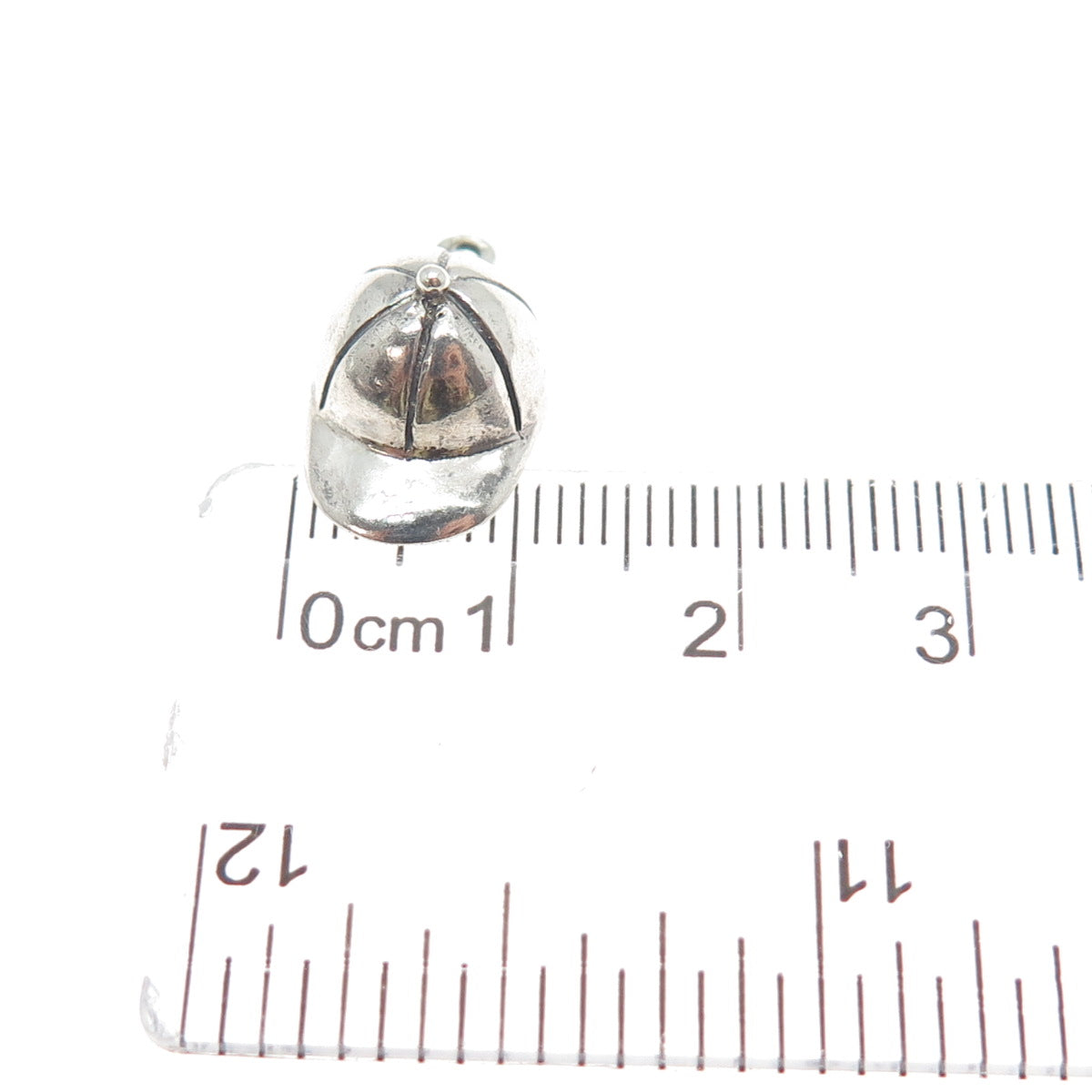 925 Sterling Silver Vintage Cap Minimalist 3D Charm Pendant