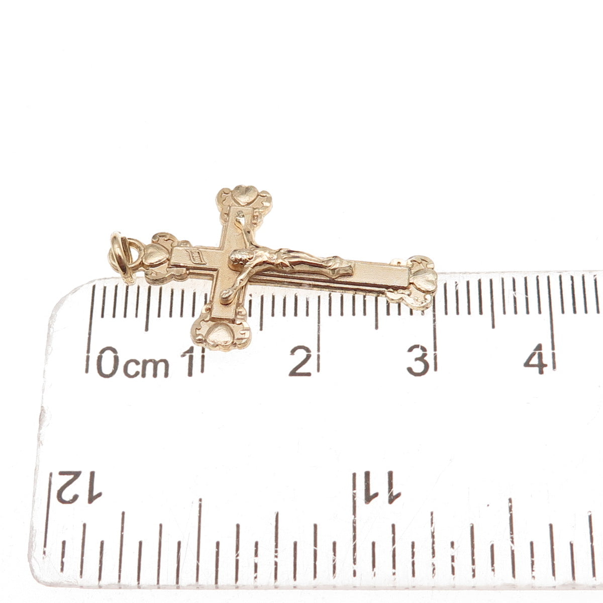 Chapel 925 Sterling Silver Gold Plated Vintage Crucifix Cross Charm Pendant