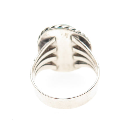 Old Pawn Sterling Silver Vintage Southwestern Turquoise Tribal Ring Size 12.5