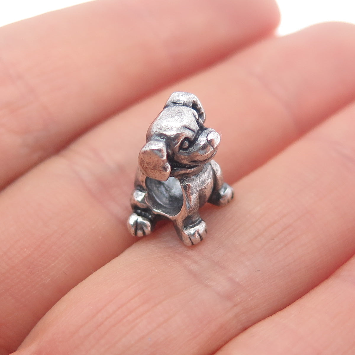 MICHAEL ANTHONY 925 Sterling Silver Italy Dog Slide Bead Charm
