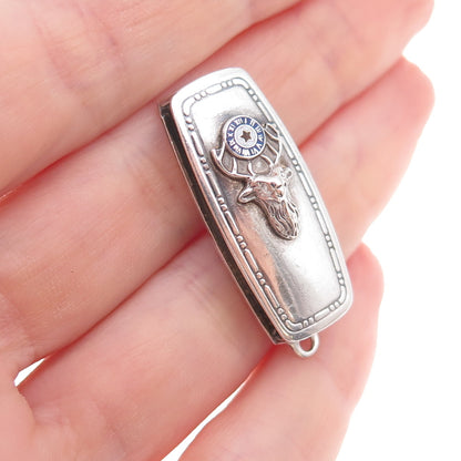 Hickok Beltogram Sterling Silver Antique Art Deco Enamel Elks Lodge Belt Loop