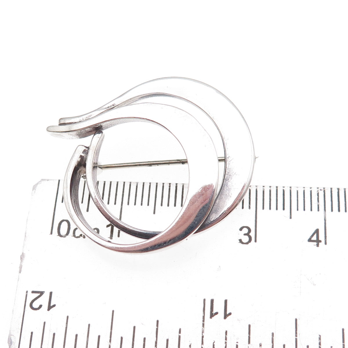 David Andersen 925S Sterling Silver Vintage Norway Modernist Oxidized Pin Brooch