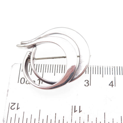 David Andersen 925S Sterling Silver Vintage Norway Modernist Oxidized Pin Brooch