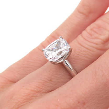 925 Sterling Silver Cushion-Cut C Z Engagement Ring Size 5