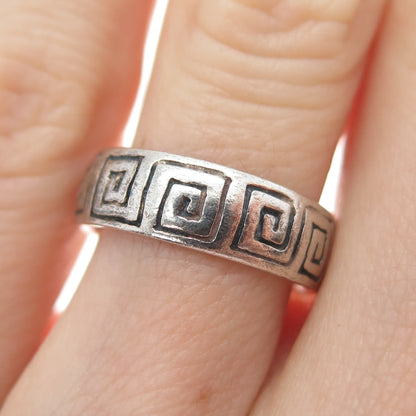 CHAPAL ZENRAY 925 Sterling Silver Vintage Spiral Oxidized Band Ring Size 6.25