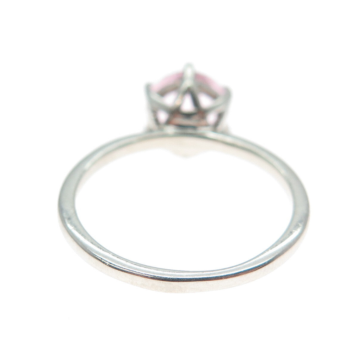 DAZZLERS 925 Sterling Silver Round-Cut Nano Pink Topaz Ring Size 6