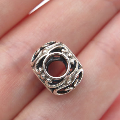 CHAMILIA 925 Sterling Silver Letter O Initial Ornate Bead Charm