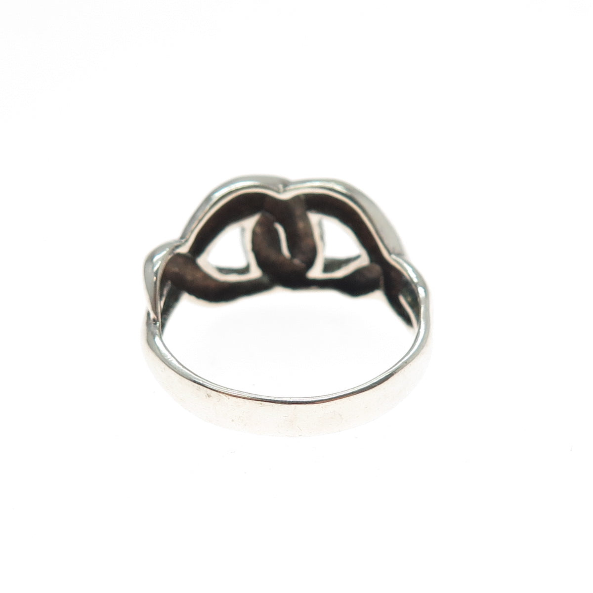 CHAPAL ZENRAY 925 Sterling Silver Vintage Modernist Interlocked Ring Size 7.25