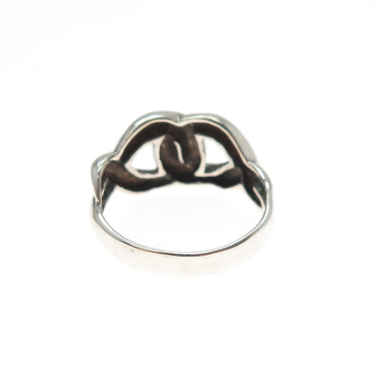 CHAPAL ZENRAY 925 Sterling Silver Vintage Modernist Interlocked Ring Size 7.25