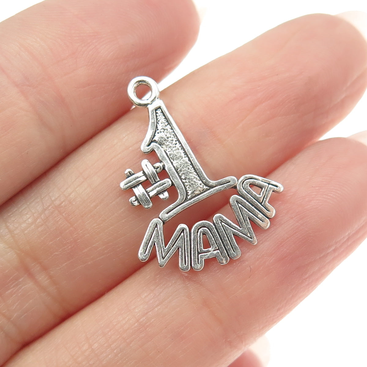 SUN WEST 925 Sterling Silver Vintage "Number 1 Mama" Pendant