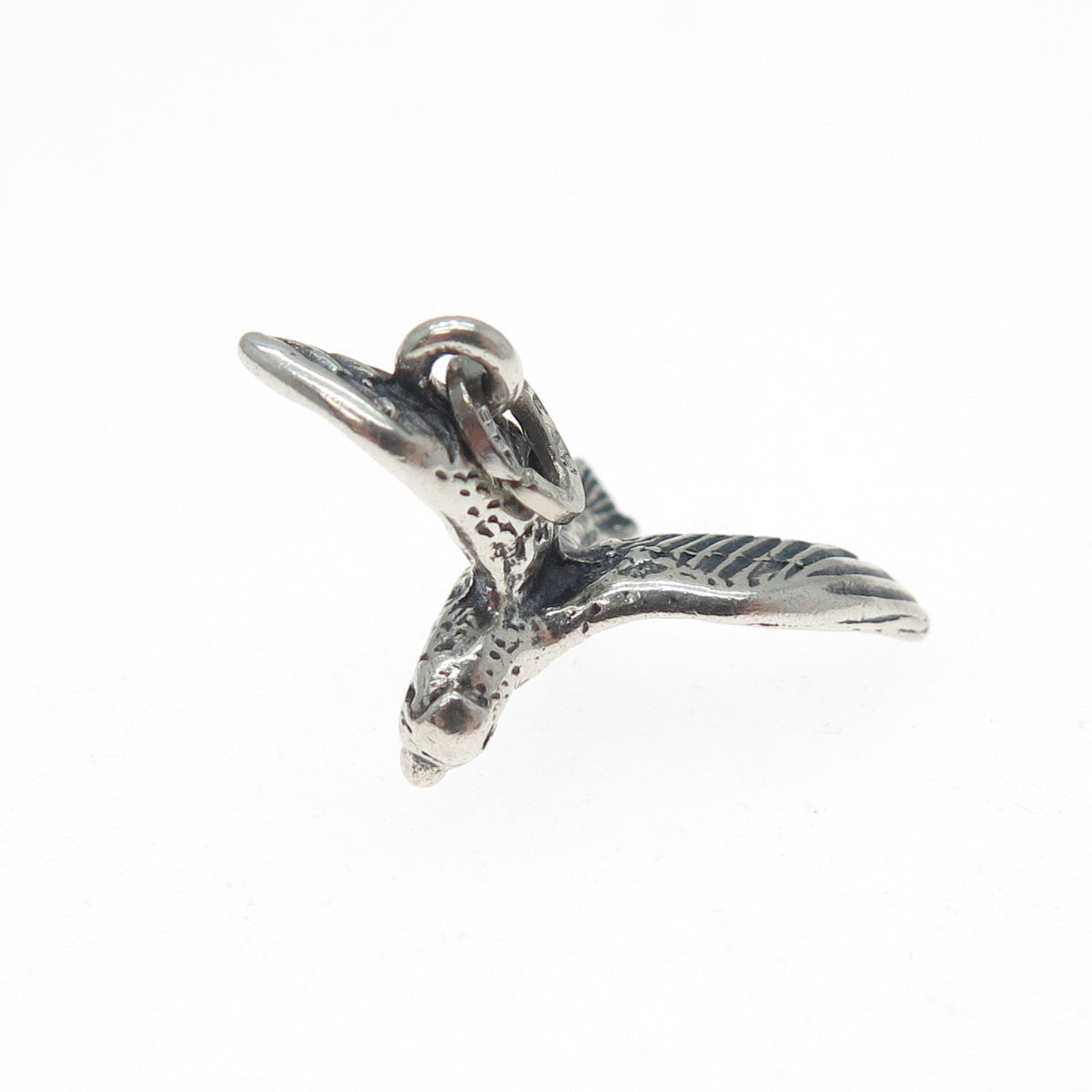 BEAU 925 Sterling Silver Vintage Seagull Oxidized Minimalist 3D Charm Pendant