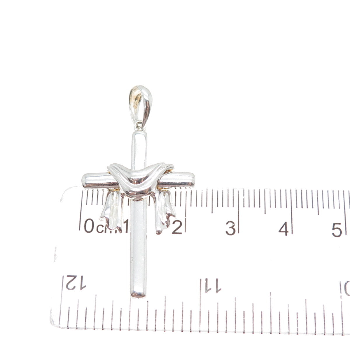 JCM Jacmel Mauritius 925 Sterling Silver Vintage Cross Charm Pendant