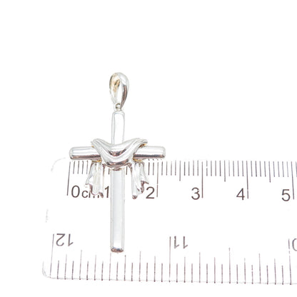JCM Jacmel Mauritius 925 Sterling Silver Vintage Cross Charm Pendant
