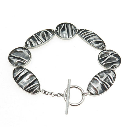 925 Sterling Silver Vintage Modernist Bracelet 7"
