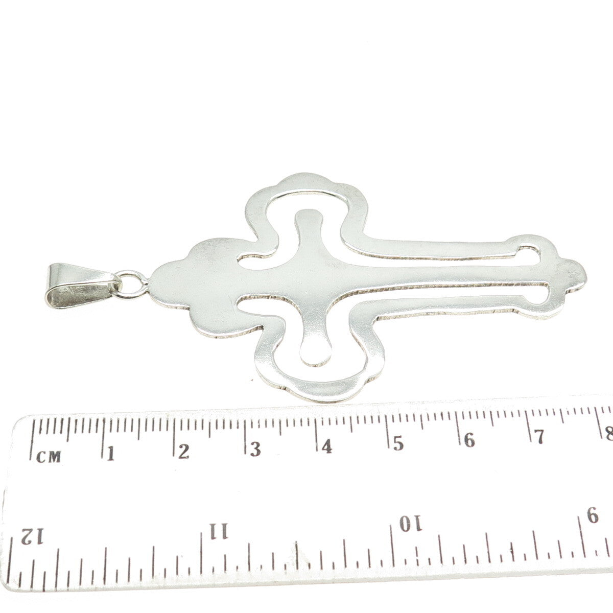 925 Sterling Silver Vintage Mexico Cross Modernist Pendant