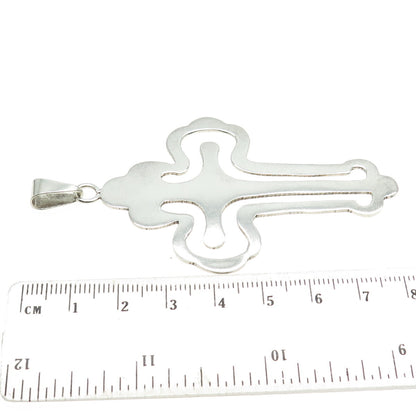 925 Sterling Silver Vintage Mexico Cross Modernist Pendant
