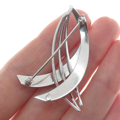 VD VAN DELL 925 Sterling Silver Antique Art Deco Floral Pin Brooch