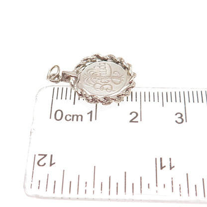 CREA 925 Sterling Silver Vintage Bermuda Palm Tree Mini Charm Pendant