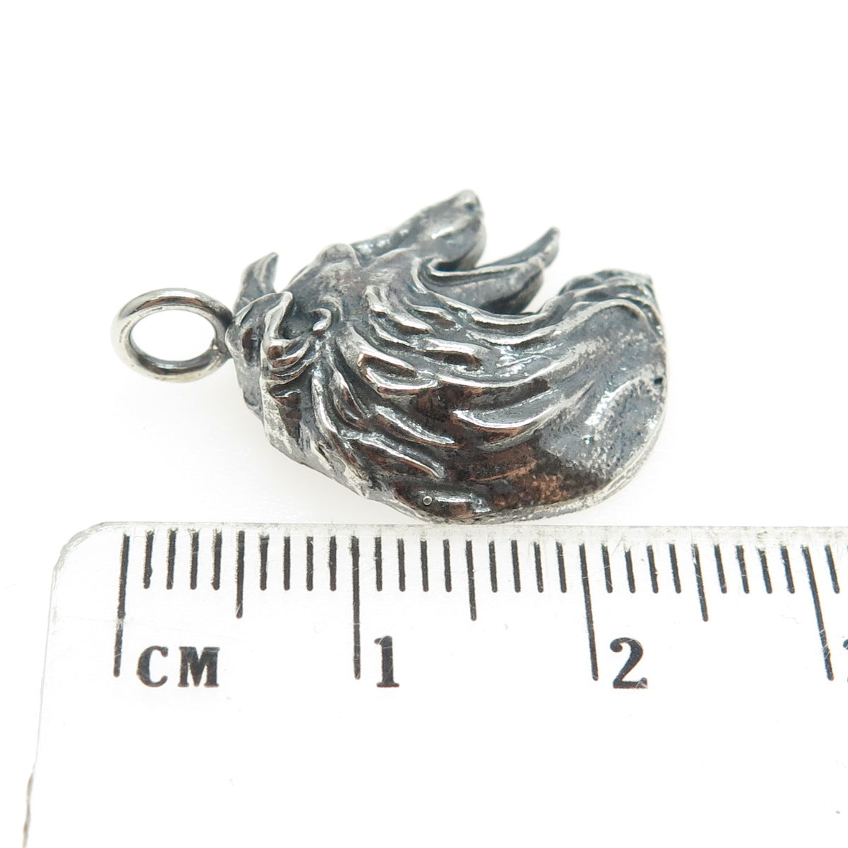 925 Sterling Silver Vintage Collie Dog Oxidized Charm Pendant