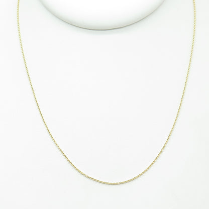 925 Sterling Silver Gold Plated Italy Cable Chain Necklace 15-16"