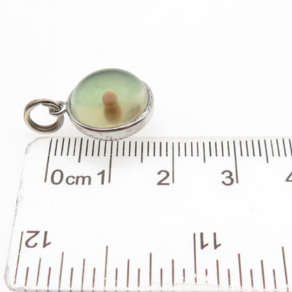 925 Sterling Silver Antique Art Deco Amulet of Faith Mustard Seed Mini Pendant