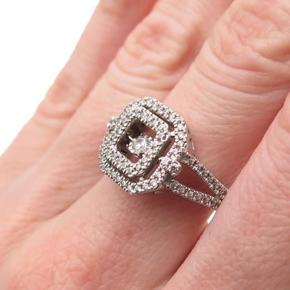 925 Sterling Silver Round-Cut C Z Promise Ring Size 7