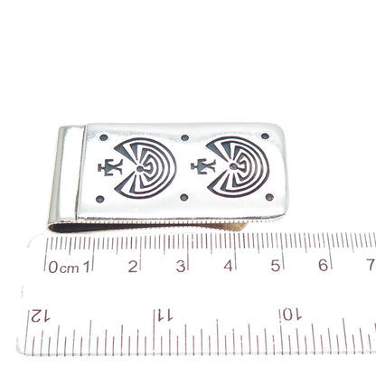 CYRUS JOSYTEWA HOPI Old Pawn Sterling Silver Man In The Maze Tribal Money Clip