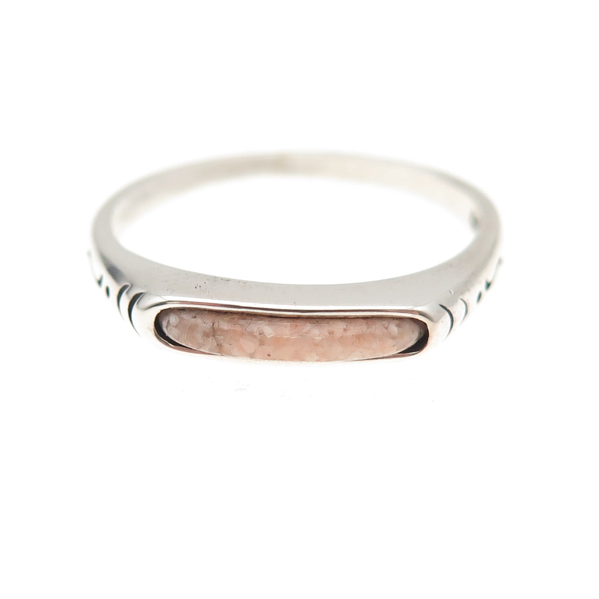Carolyn Pollack Sterling Silver Vintage Real MOP Inlay Stackable Ring Size 8.25