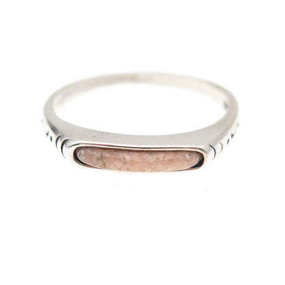 Carolyn Pollack Sterling Silver Vintage Real MOP Inlay Stackable Ring Size 8.25