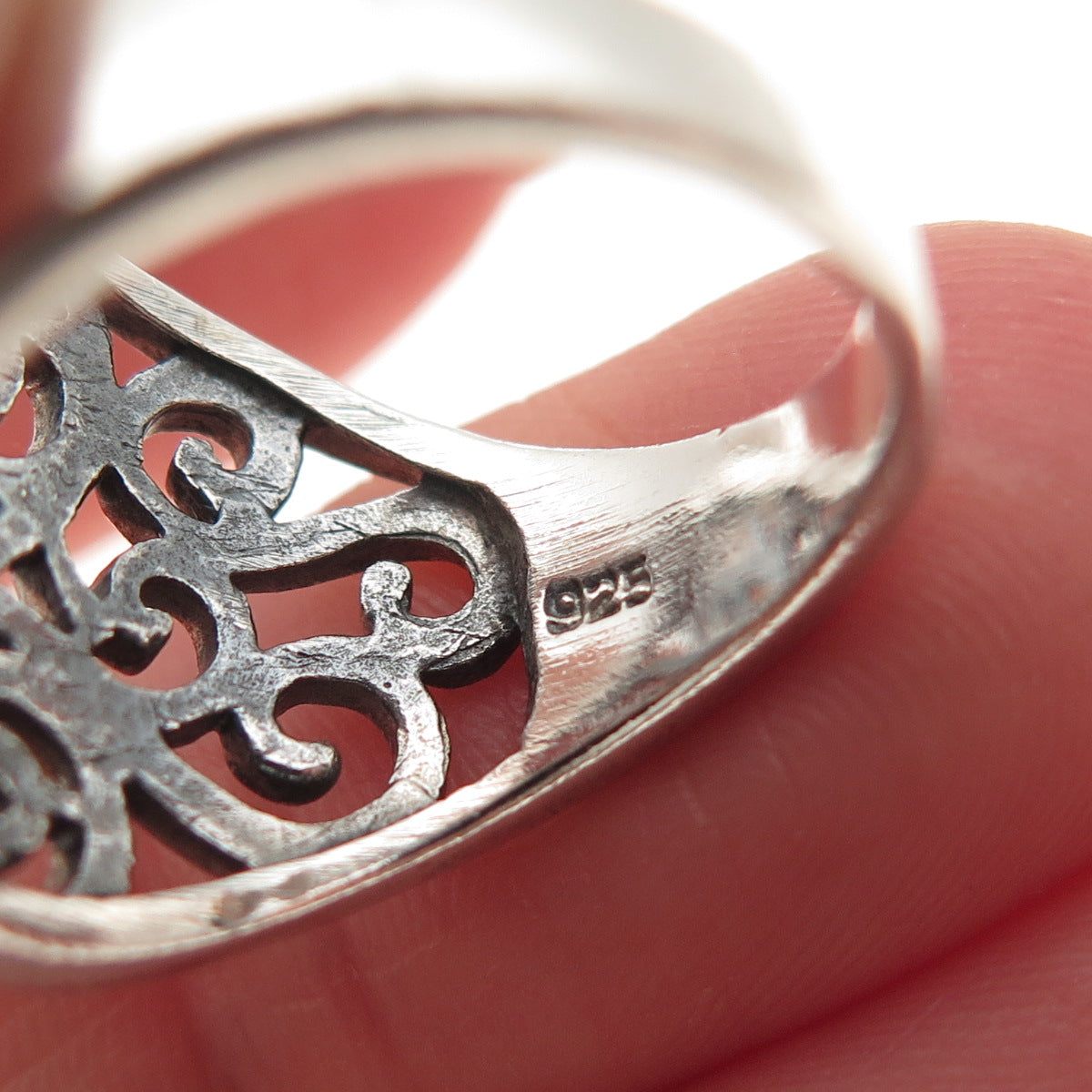 Charles Winston 925 Sterling Silver Vintage Swirl Oxidized Ring Size 6