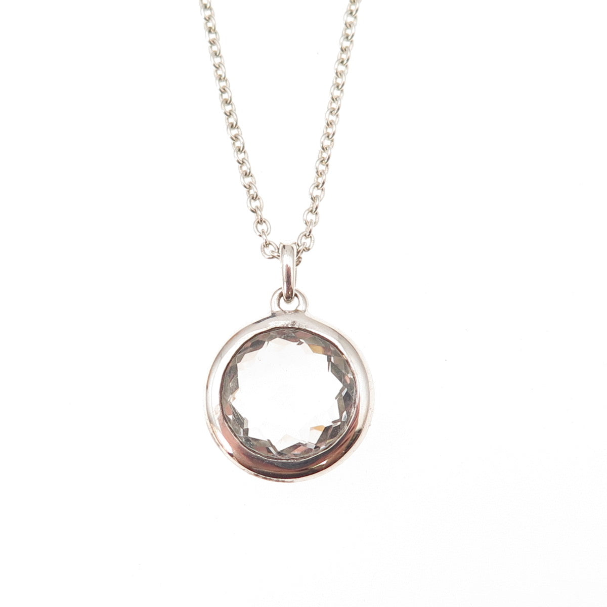 Ippolita Sterling Silver Real Diamond & Clear Quartz Lollipop Necklace 16-18"