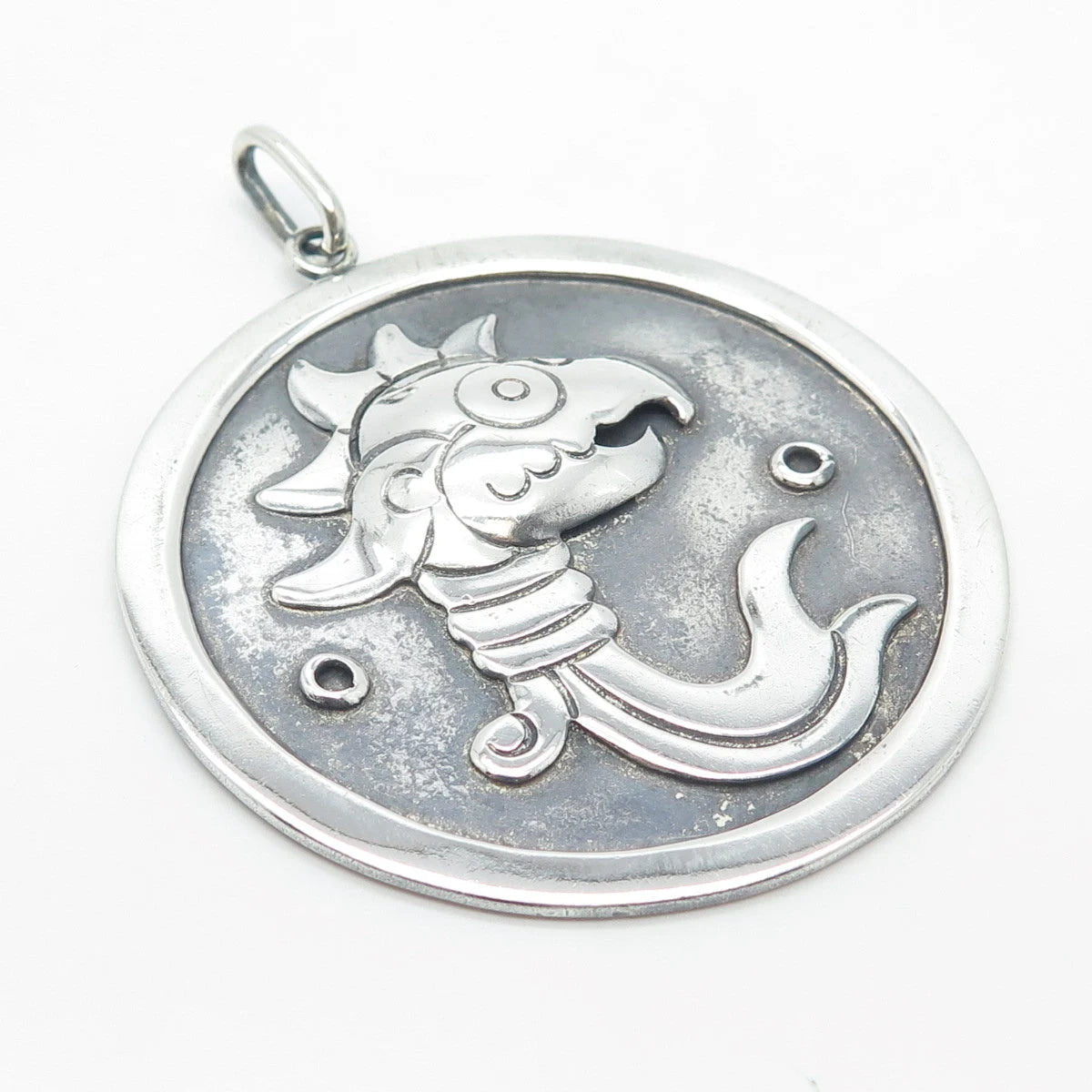 925 Sterling Silver Vintage Mexico Tribal Pendant