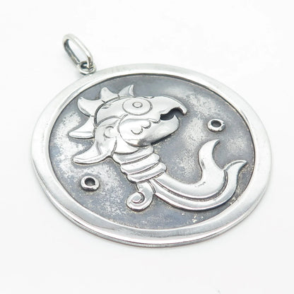 925 Sterling Silver Vintage Mexico Tribal Pendant