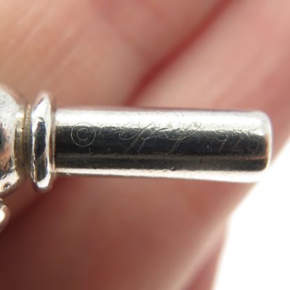 RALPH LAUREN 925 Sterling Silver Vintage Cuban Chain Toggle Clasp Necklace 16"