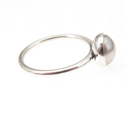 Pandora 925 Sterling Silver Faux Pearl Droplet Ring Size 7