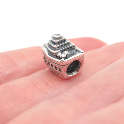 Pandora 925 Sterling Silver All Aboard Cruise Ship Slide Bead Charm