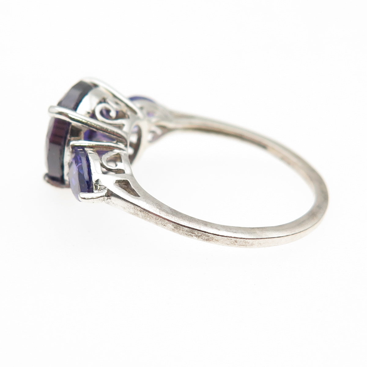 Chuck Clemency 925 Sterling Silver Vintage Real Amethyst Ring Size 6.75